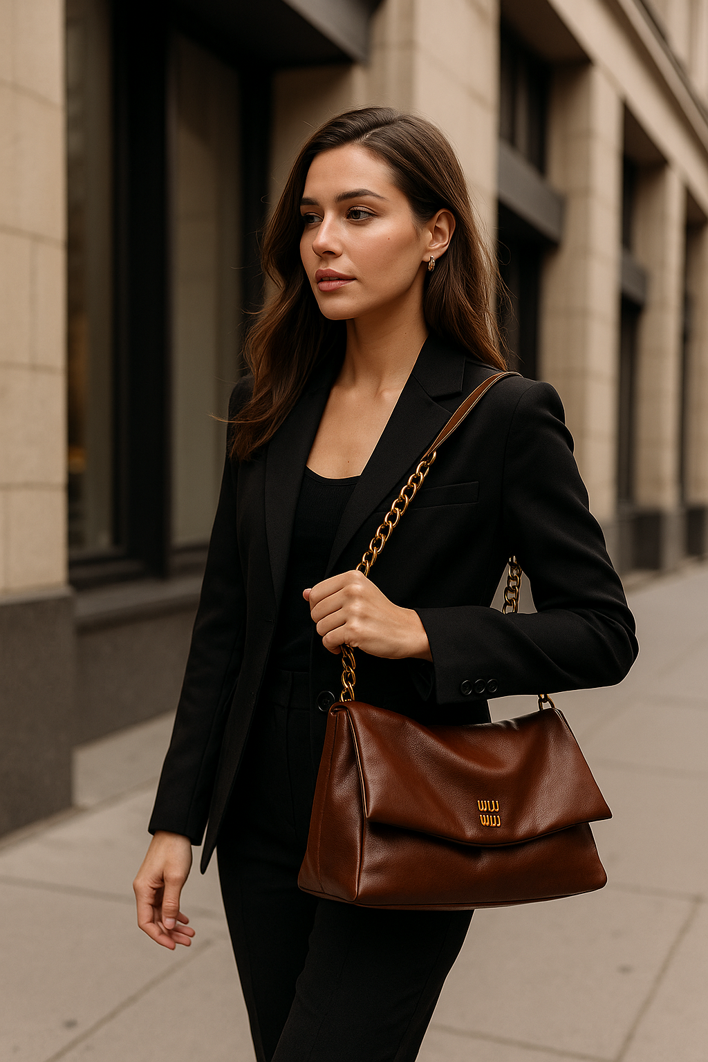 Bolsa Feminina com Alça de Corrente – Design Elegante e Acabamento Premium