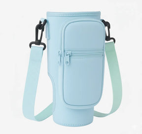 Bolsa Porta Garrafa de Água com Alça Ajustável Impermeável ou KIT com Bolsa+Copo Térmico 890ml