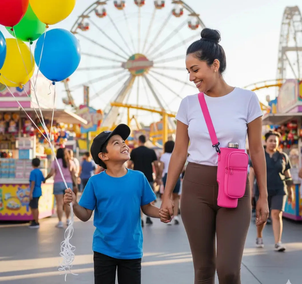 Bolsa Porta Garrafa de Água com Alça Ajustável Impermeável ou KIT com Bolsa+Copo Térmico 890ml