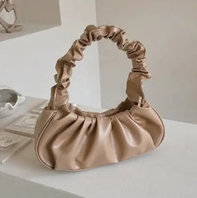 Bolsa plissada de nuvem PU para mulheres Axila de lazer Sacos de ombro de compras Bolsa de bolinho feminino