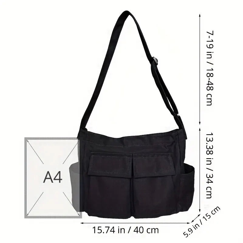 Bolsa de lona vintage para mulheres, sacolas de ombro adolescente, sacos mensageiro para senhoras, bolsa casual, bolsa crossbody