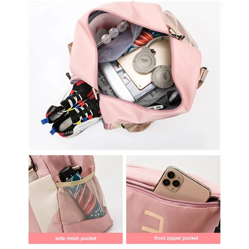 Bolsa de Academia Feminina Allurea – Compartimento para Roupas Molhadas e Sapatos