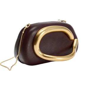 Caixa saco de metal detalhes crossbody couro do plutônio embreagem ombro marca luxo bolsas femininas senhoras bolsa noite vermelho