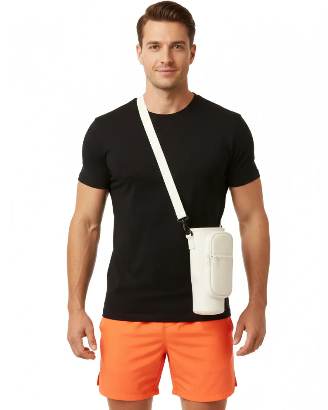 Bolsa Porta Garrafa de Água com Alça Ajustável Impermeável ou KIT com Bolsa+Copo Térmico 890ml